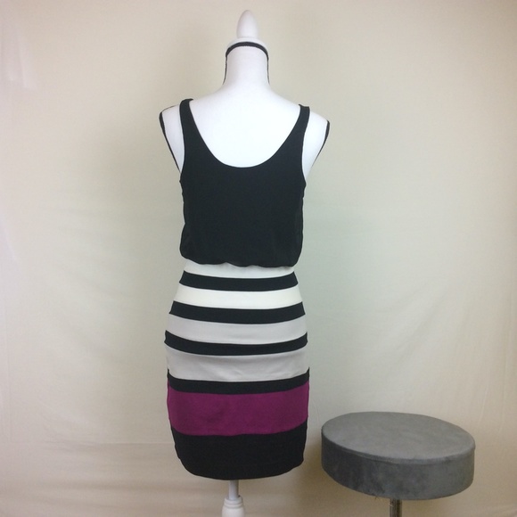 Express Women's Stripe Banded Mini Cocktail Dress - Picture 3 of 5